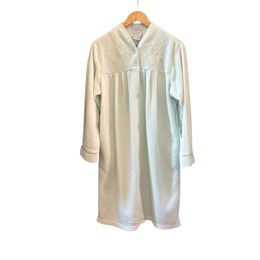 Vintage Collette Miss Elaine Robe Grandmacore Cottagecore Pastel Mint Green